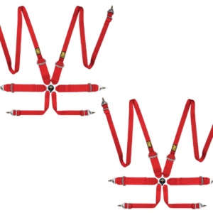 2 OMP First 3×2 Inch Saloon 6 Point Red Harnesses