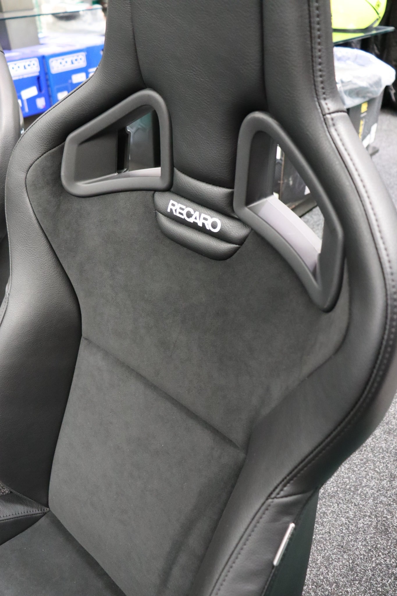 The Dinamica suede centre up close at GSM Performance