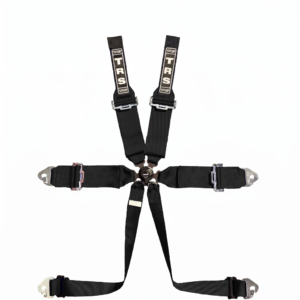 TRS Magnum 6 point FIA HANS harness in the Mazda MX-5 cut, shoulder straps shortened to wrap a roll bar