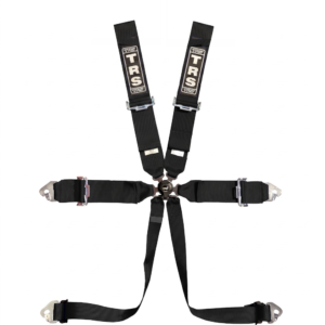 TRS Magnum 6 point FIA harness in the Mazda MX-5 cut, shoulder straps shortened to wrap a roll bar