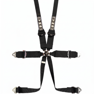TRS Magnum Superlite 6 point FIA HANS harness in the Mazda MX-5 cut, shoulder straps shortened to wrap a roll bar