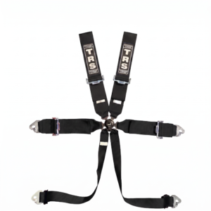 TRS Magnum Superlite 6 point FIA harness in the Mazda MX-5 cut, shoulder straps shortened to wrap a roll bar
