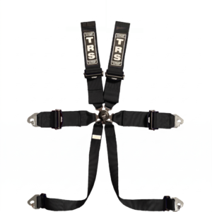 TRS Magnum Ultralite 6 point FIA harness in the Mazda MX-5 cut, shoulder straps shortened to wrap a roll bar
