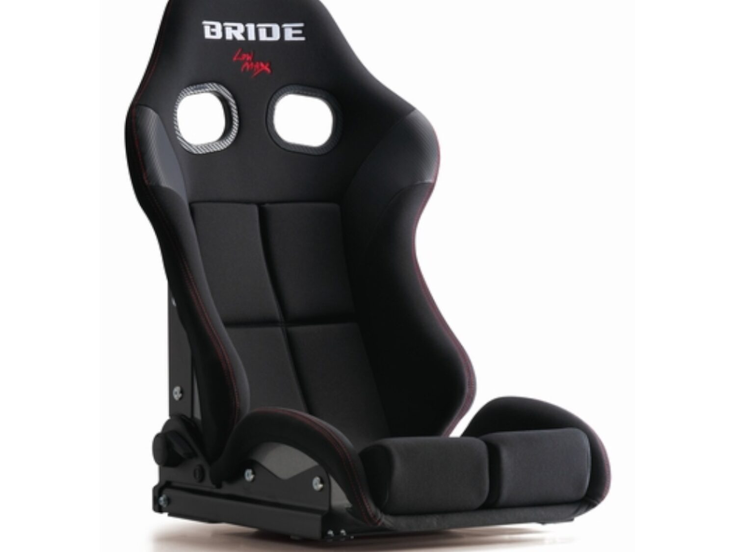 Bride Stradia III reclining sports seat in black with the recline mechanism visible on the side