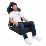 Person seated in Cobra Misano Lux Reclining Office Seat showing real-world seat size and fit – GSM Performance