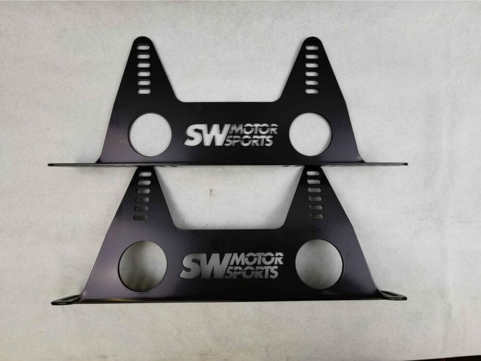 Pair of SW Motorsports Renault Clio Mk4 direct fit seat side mounts laid flat