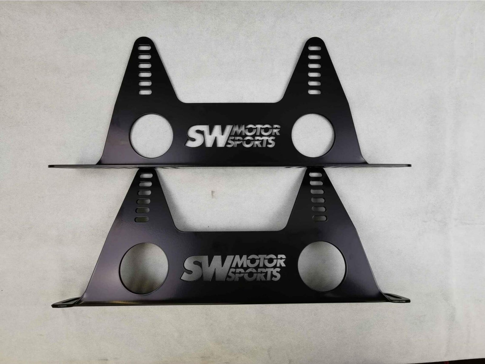 Pair of SW Motorsports Renault Clio Mk4 direct fit seat side mounts laid flat
