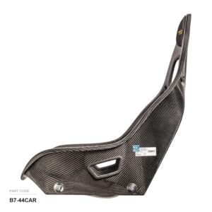 Tillett B7 XL Carbon Epoxy FIA Race Car Seat, part B7-44CAR, side profile with FIA label
