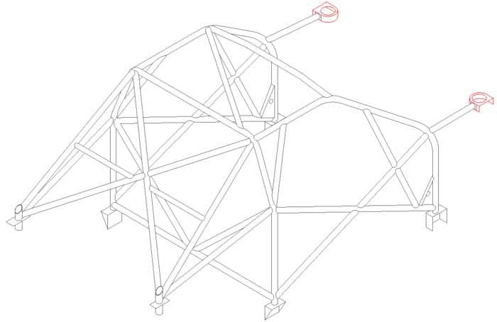 Custom Cages Peugeot 206 International Multipoint CDS Roll Cage Kit