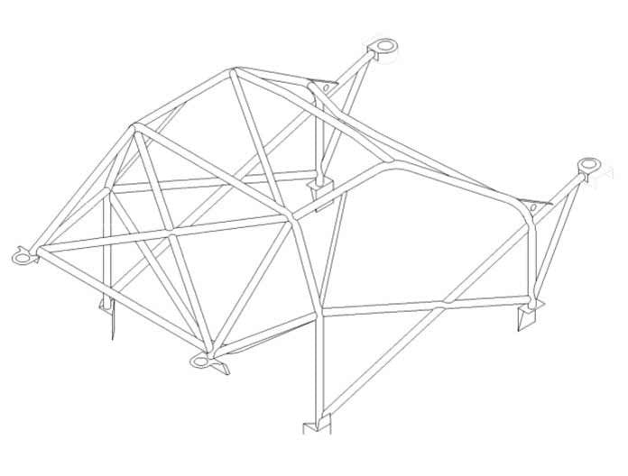 Custom Cages Subaru Impreza - 2 dr GC8 6 point National CDS Roll Cage Kit
