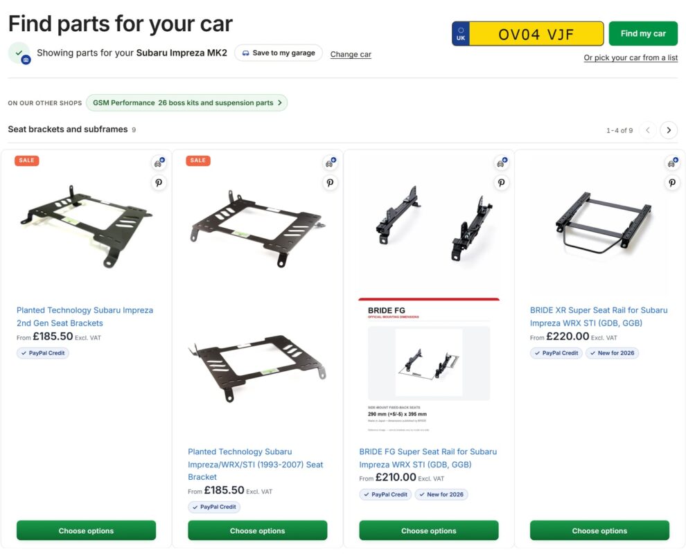 Parts found for OV04 VJF, a 2004 Subaru Impreza, on the Find parts for your car page
