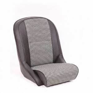 Cobra Roadster XL Houndstooth seat with a black and white houndstooth panel across the centre of the backrest and the cushion, on a white background