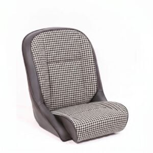 Cobra Roadster XL Plus Houndstooth seat with a black and white houndstooth panel across the centre of the backrest and the cushion, on a white background