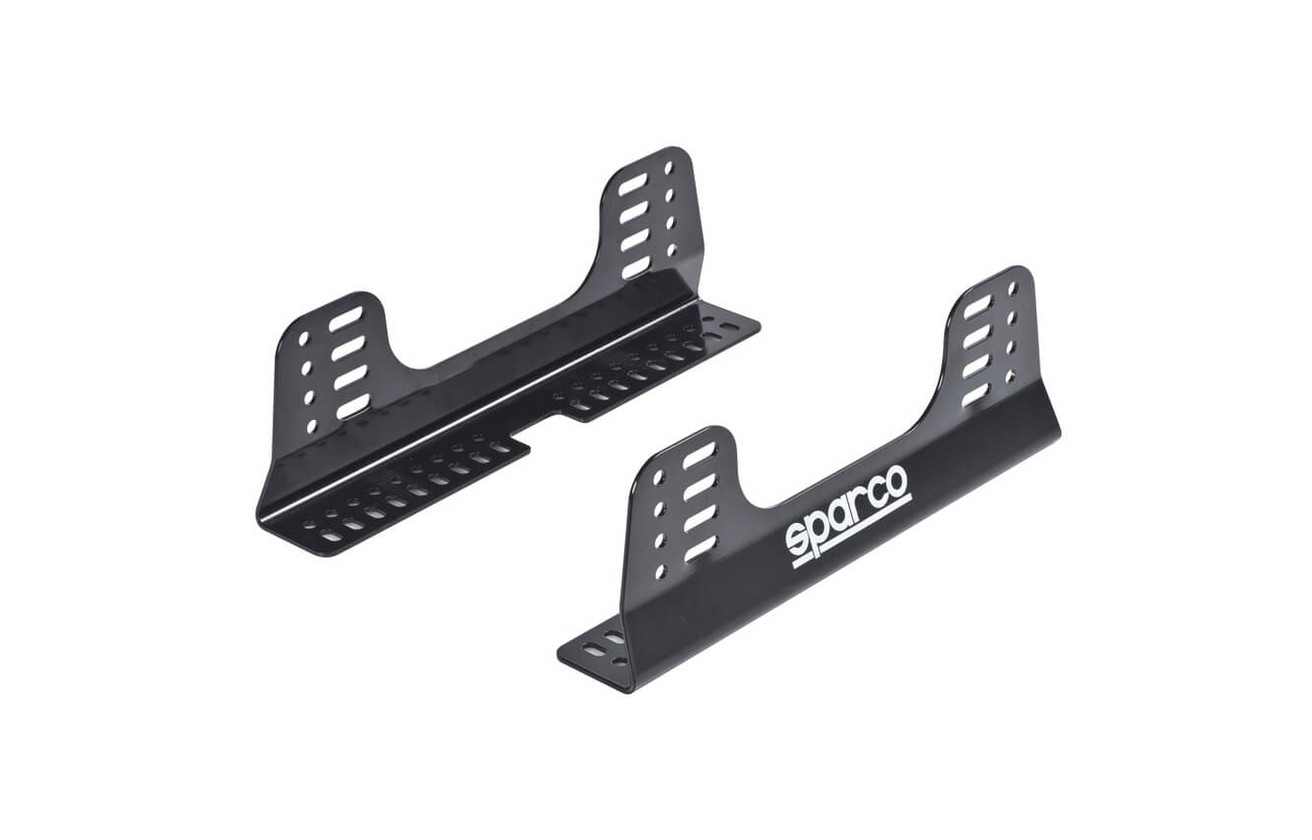 Pair of Sparco FIA steel side mount brackets for a competition bucket seat