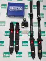Sparco Competition H-3+2 6 Point Steel FHR Harness - Black - H04818RH1NR - SportSeats4u (2)