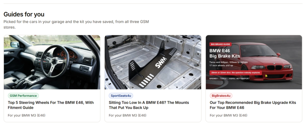 Guides for you, picked for the cars in the garage