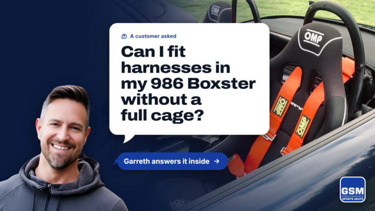 Garreth from GSM Performance with a customer question: can I fit harnesses in my 986 Boxster without a full cage?