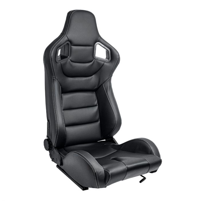 Black with Silver Stitching